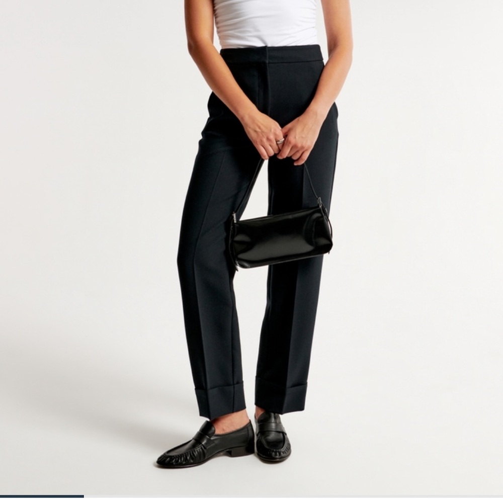 Cuffed tailored straight pant